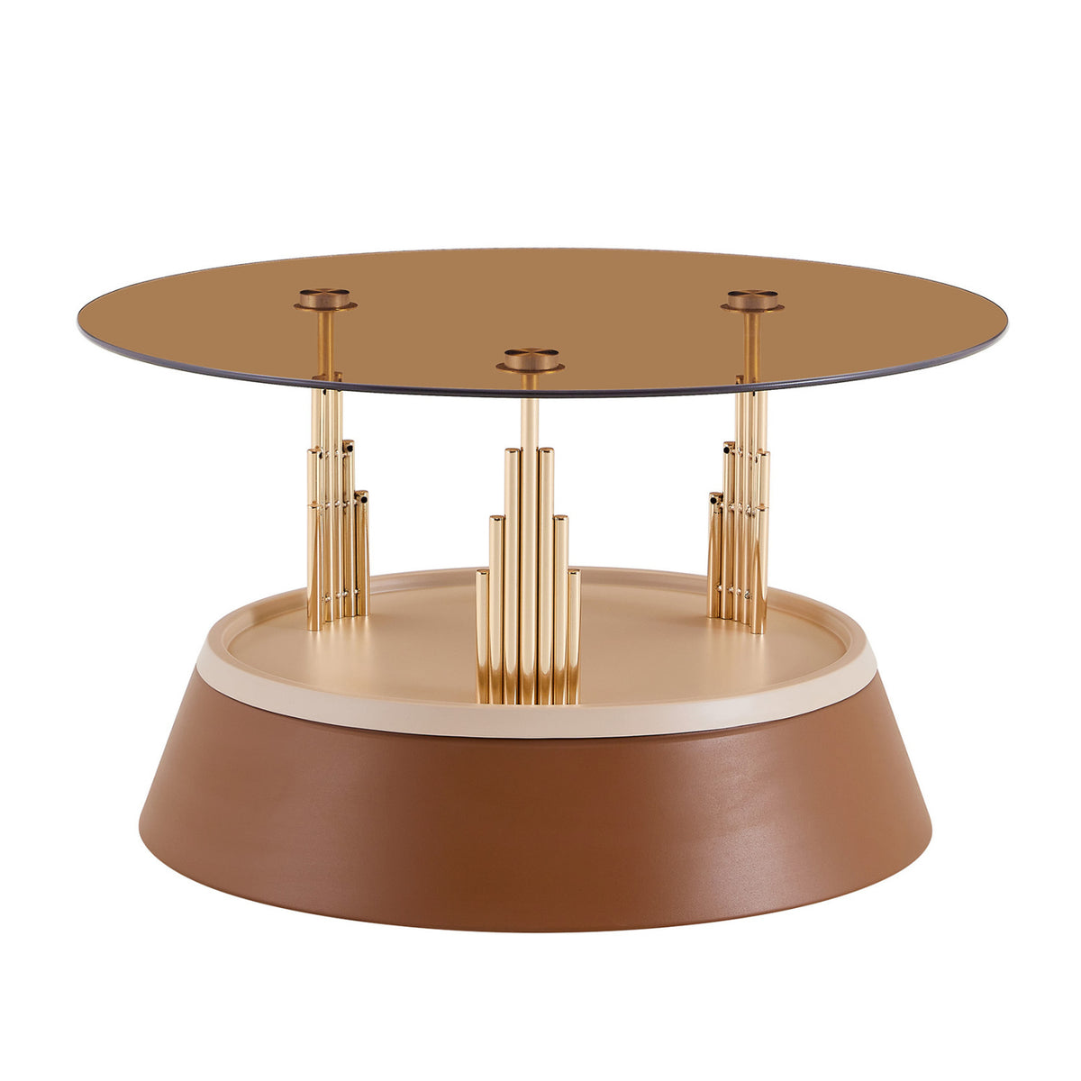 Brown Gold Nesting Coffee Table Set | OROA