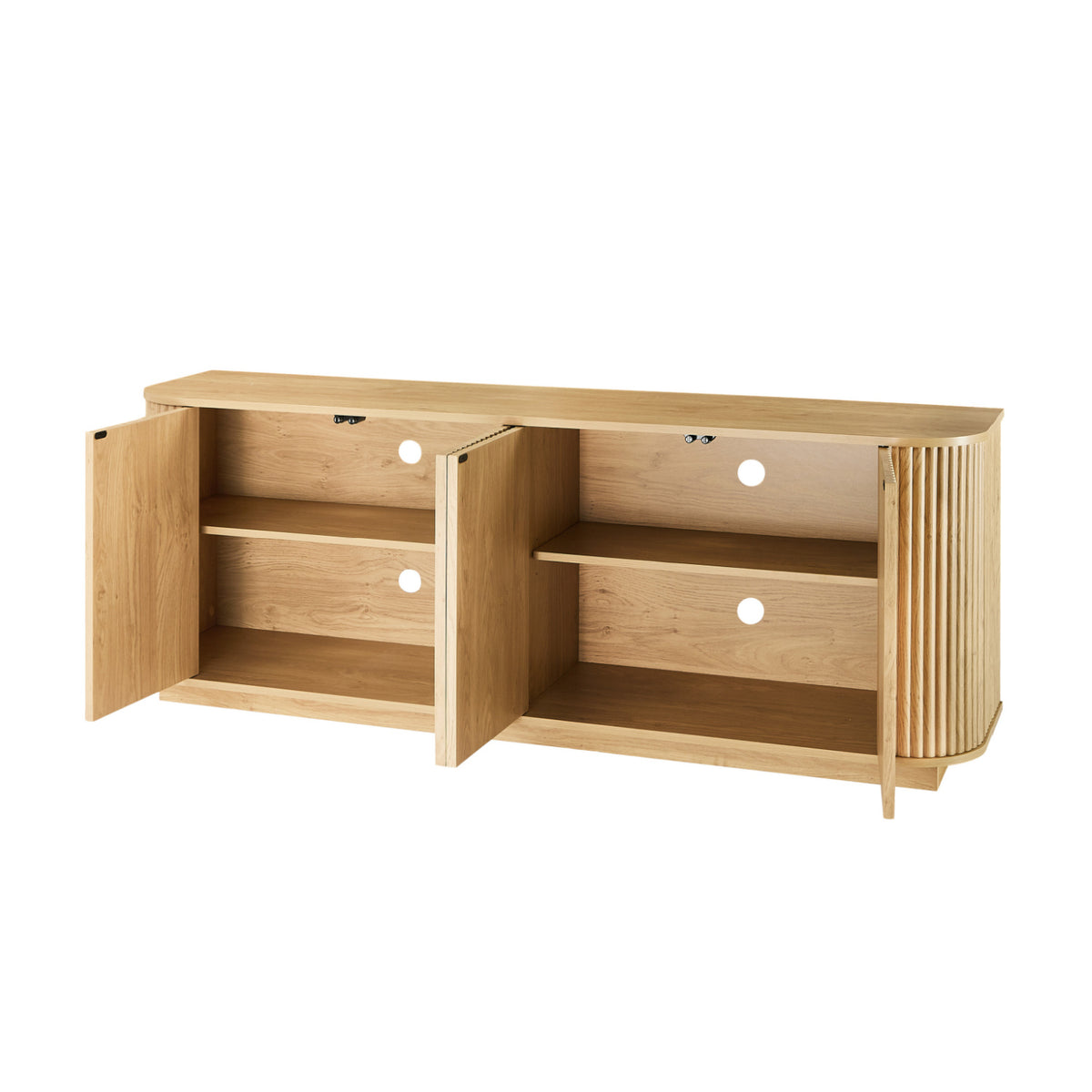Modern European furniture - Wooden Vertical Striped Sideboard - www.oroa.com