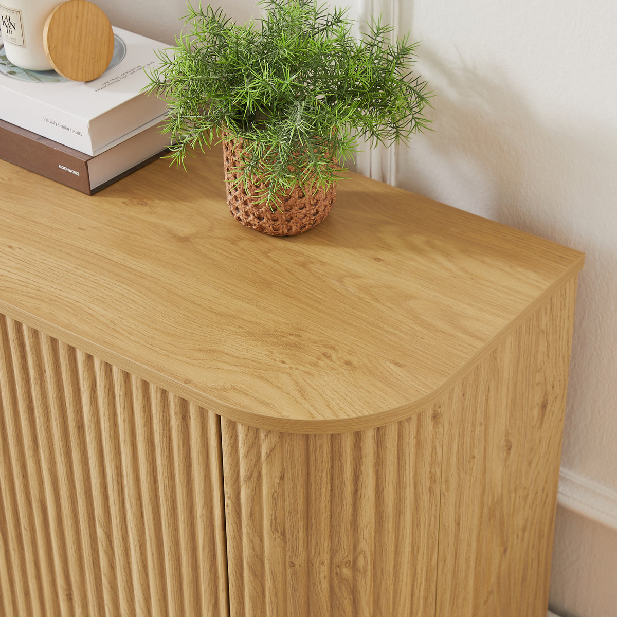 Modern European furniture - Wooden Vertical Striped Sideboard - www.oroa.com