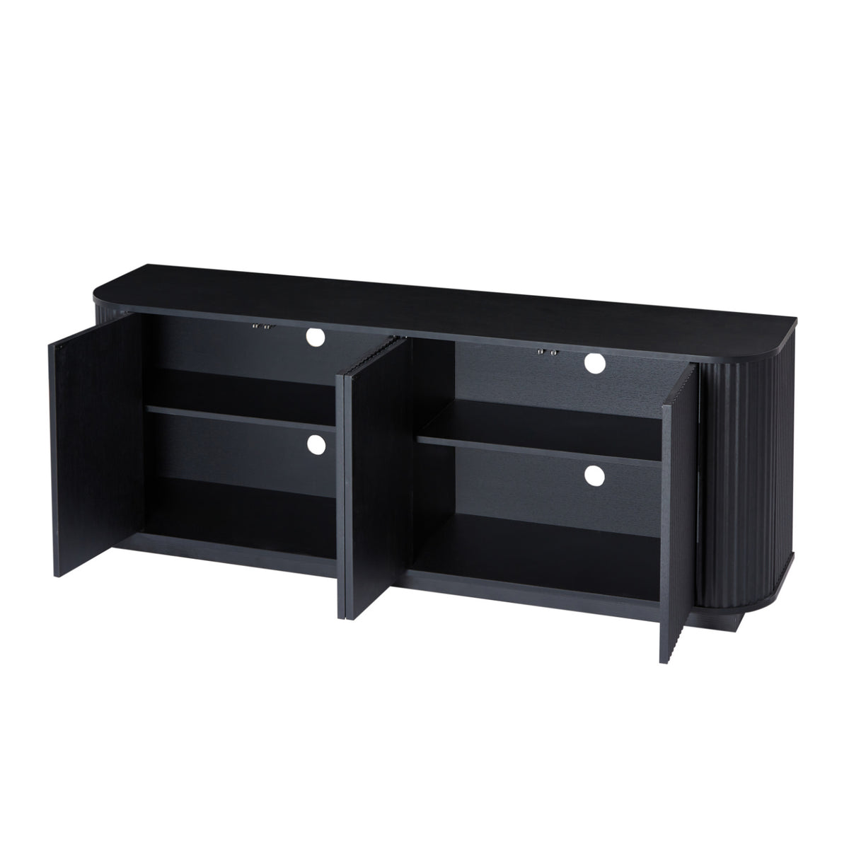 Black Striped Wooden Sideboard | OROA
