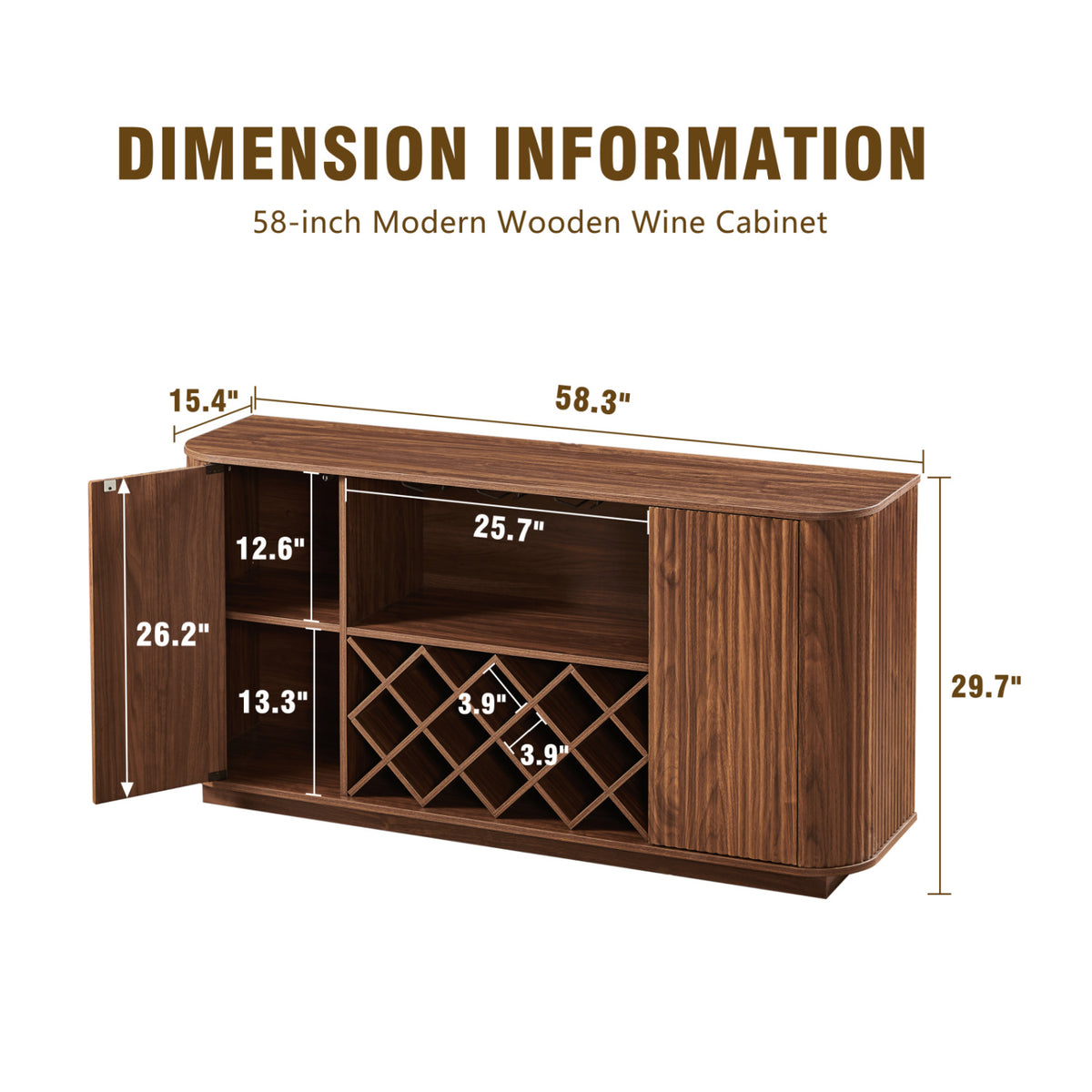 Modern Walnut Wine Cabinet | OROA
