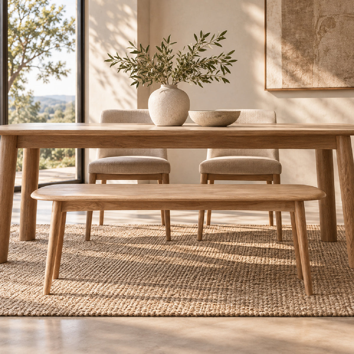 Natural Oak Dining Bench | Maison Naturelle