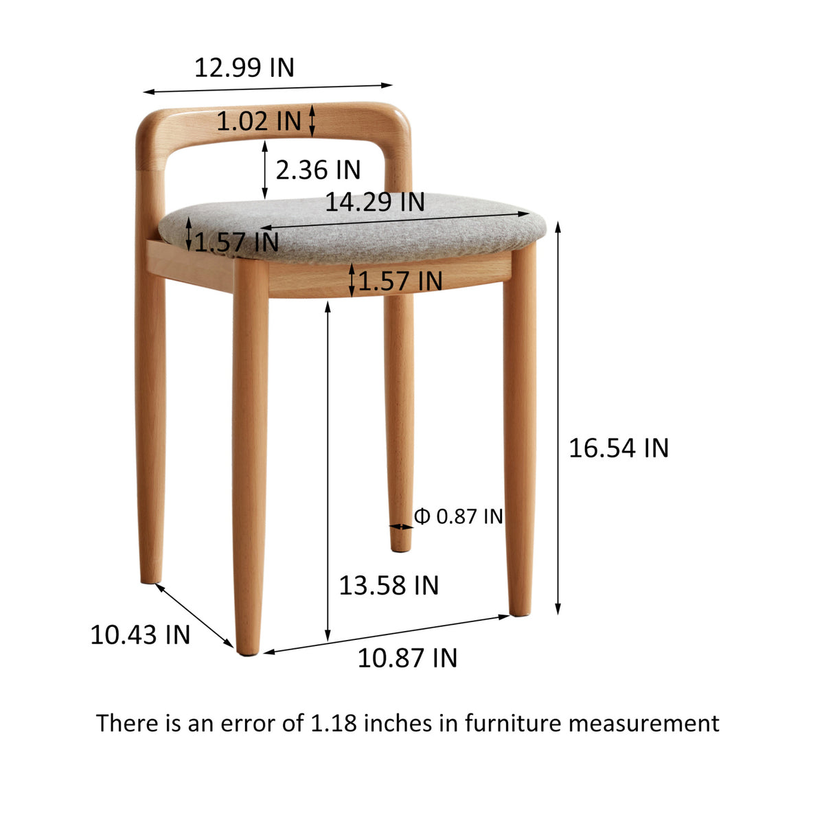 Modern European furniture - Natural Beech Wood Makeup Stool Bed Bench - www.oroa.com