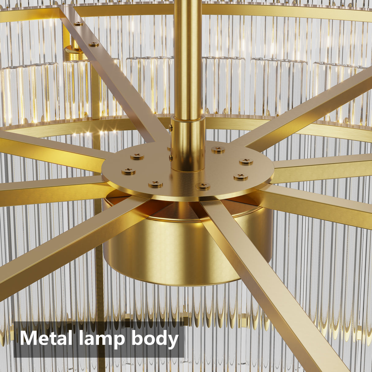 Modern European furniture - 37" Gold Water Ripple Glass Chandelier - www.oroa.com