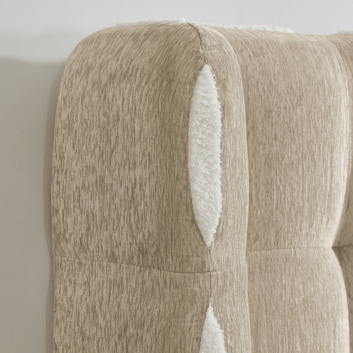 Queen Chenille Wingback Upholstered Gas Lift Bed | OROA