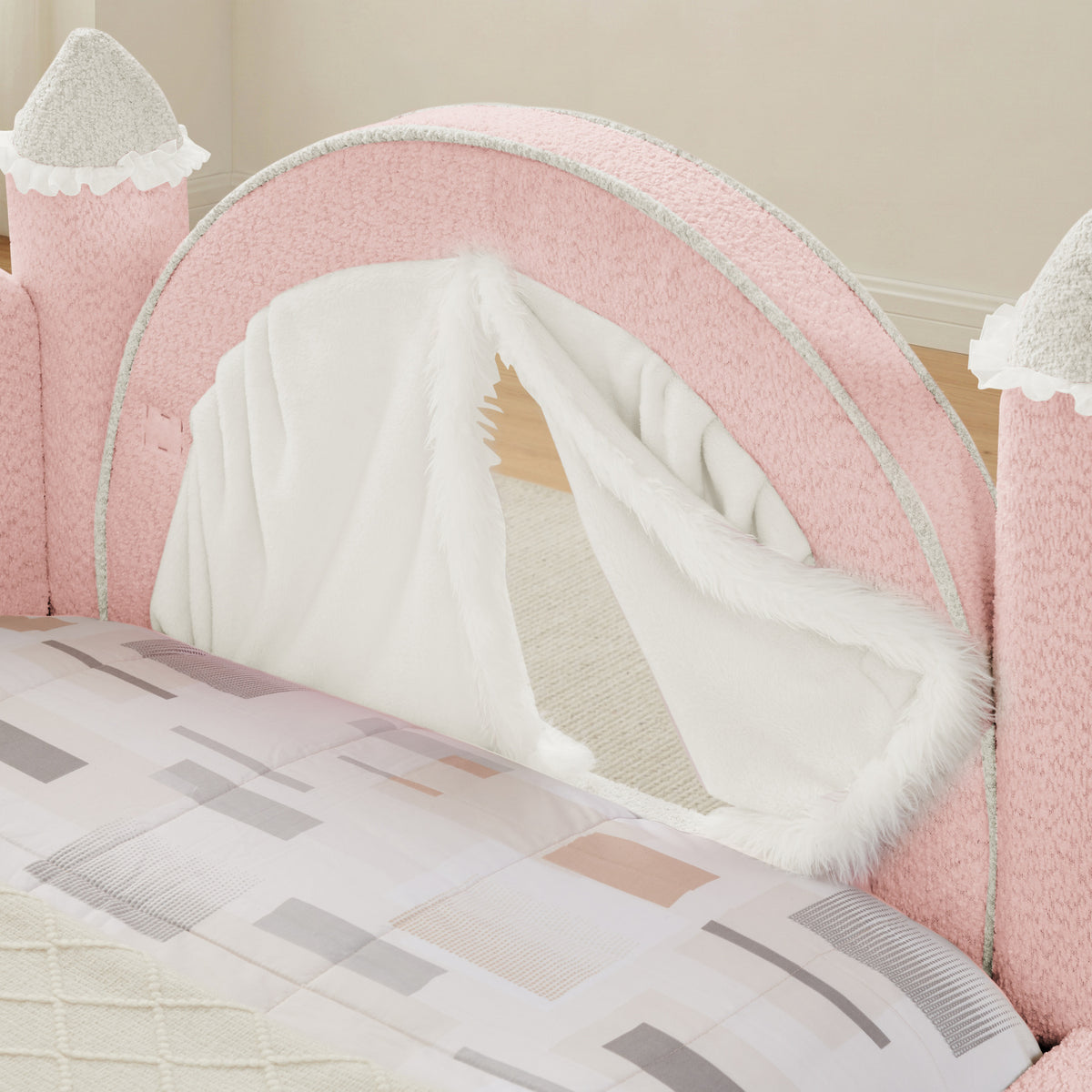 Pink Twin Size Solid Wood Bed Frame | OROA Kids