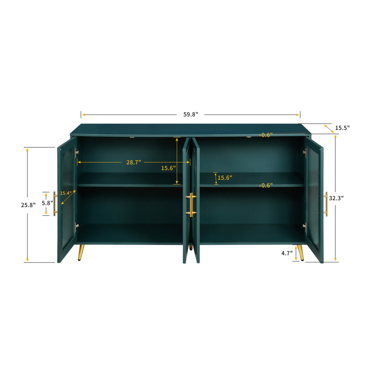 Glass Door Wooden Sideboard | OROA