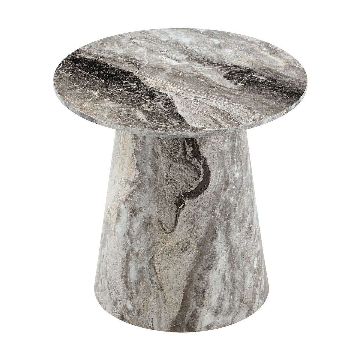 Gray Textured Circular Coffee Table by OROA