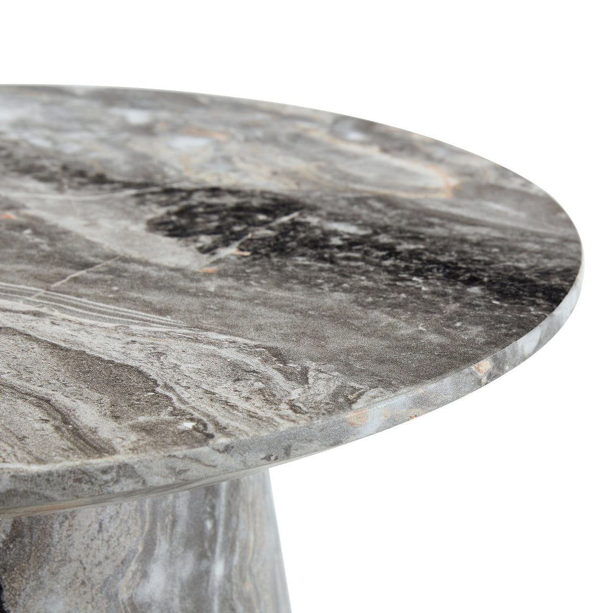 Gray Textured Circular Coffee Table by OROA
