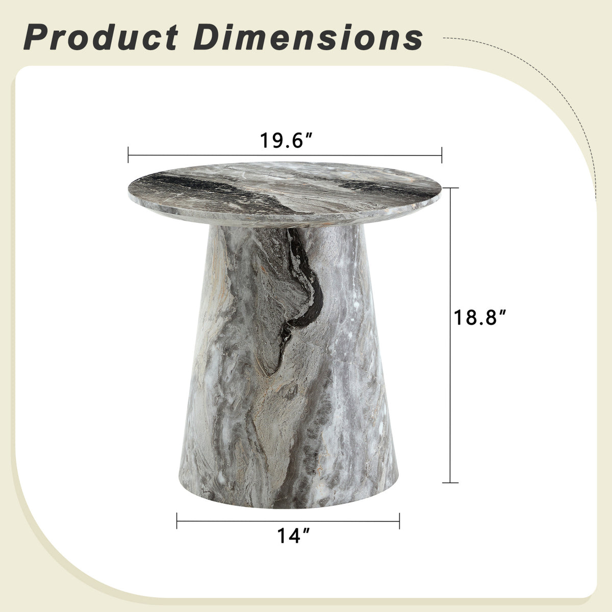 Gray Textured Circular Coffee Table by OROA