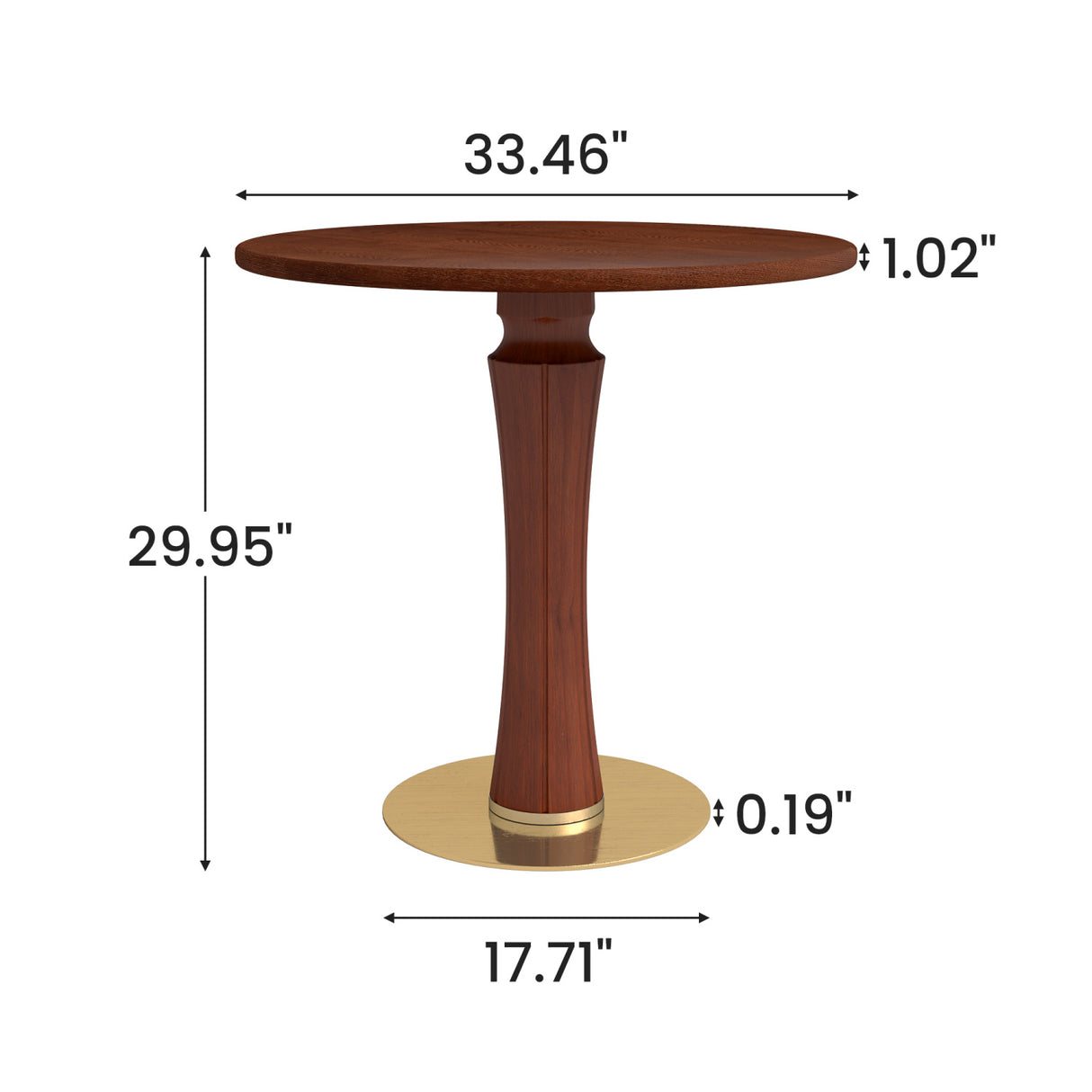 Walnut Round Dining Table | OROA