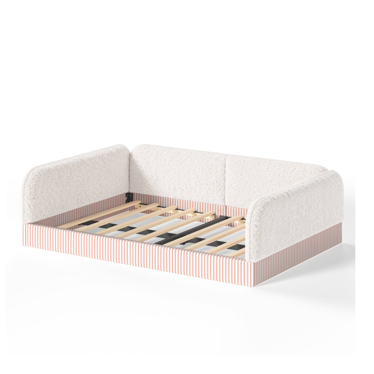 Upholstered Teddy Fleece Floor Bed Frame | OROA Kids