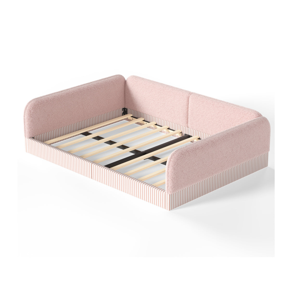 Queen Size Upholstered Teddy Fleece Floor Bed Frame | OROA Kids