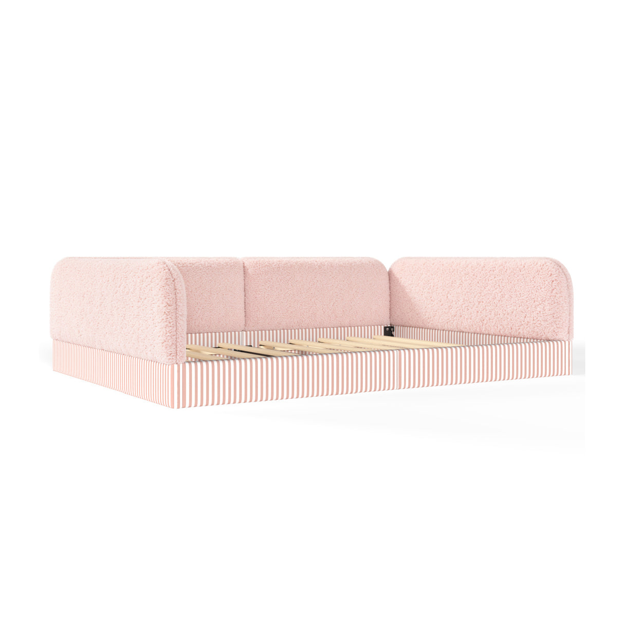 Queen Size Upholstered Teddy Fleece Floor Bed Frame | OROA Kids