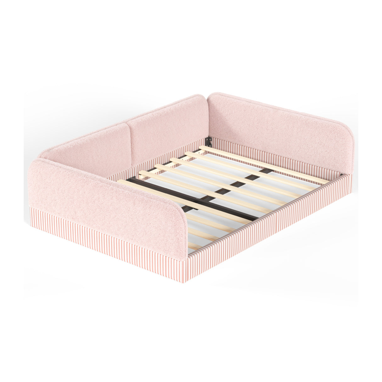 Queen Size Upholstered Teddy Fleece Floor Bed Frame | OROA Kids