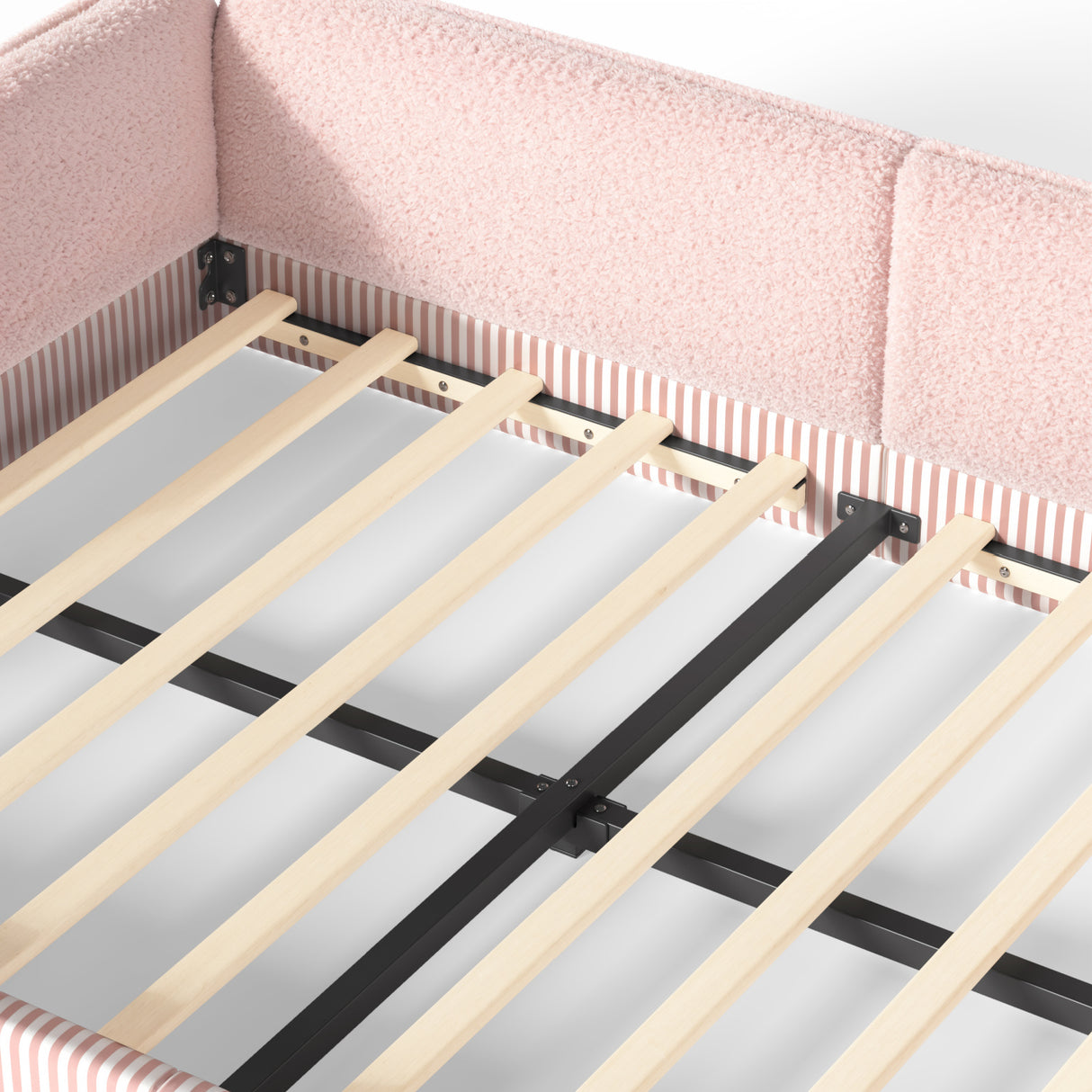Queen Size Upholstered Teddy Fleece Floor Bed Frame | OROA Kids