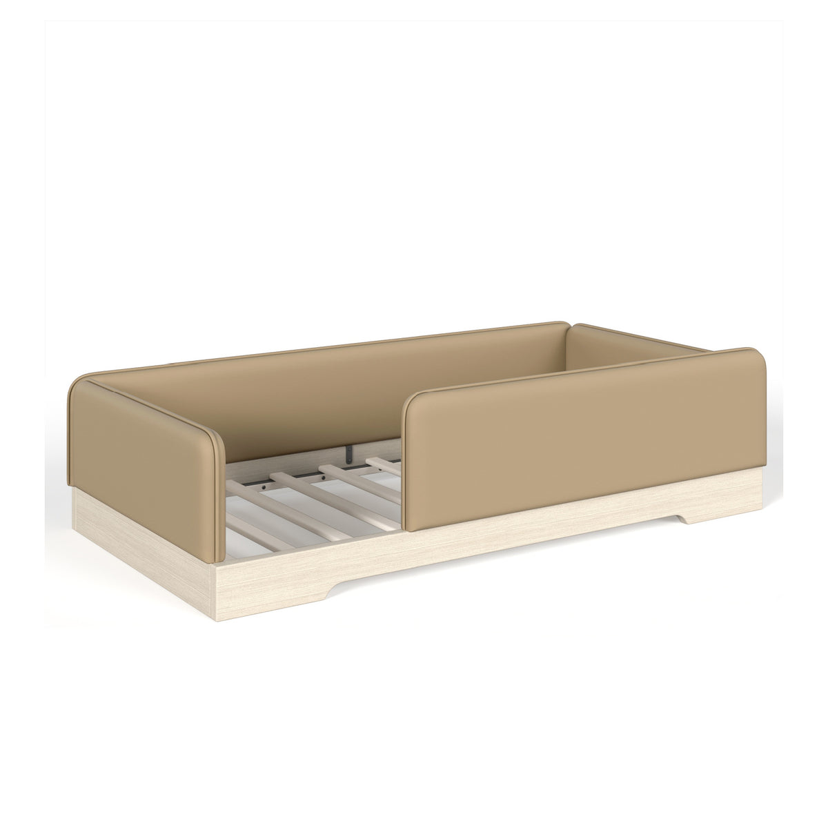 Brown Twin Upholstered Montessori Floor Bed Frame | OROA Kids