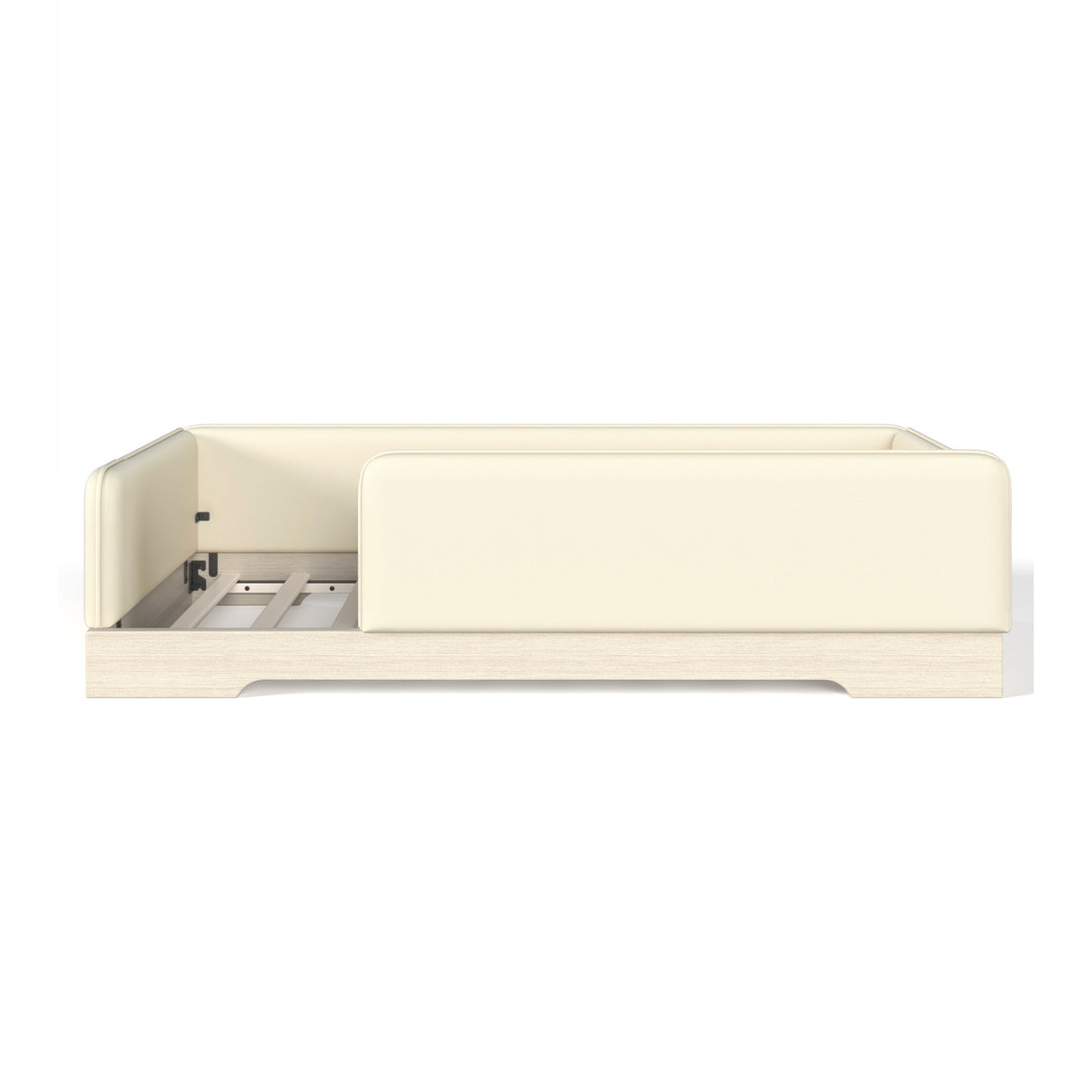 Twin Size Upholstered Beige Floor Bed | OROA Kids