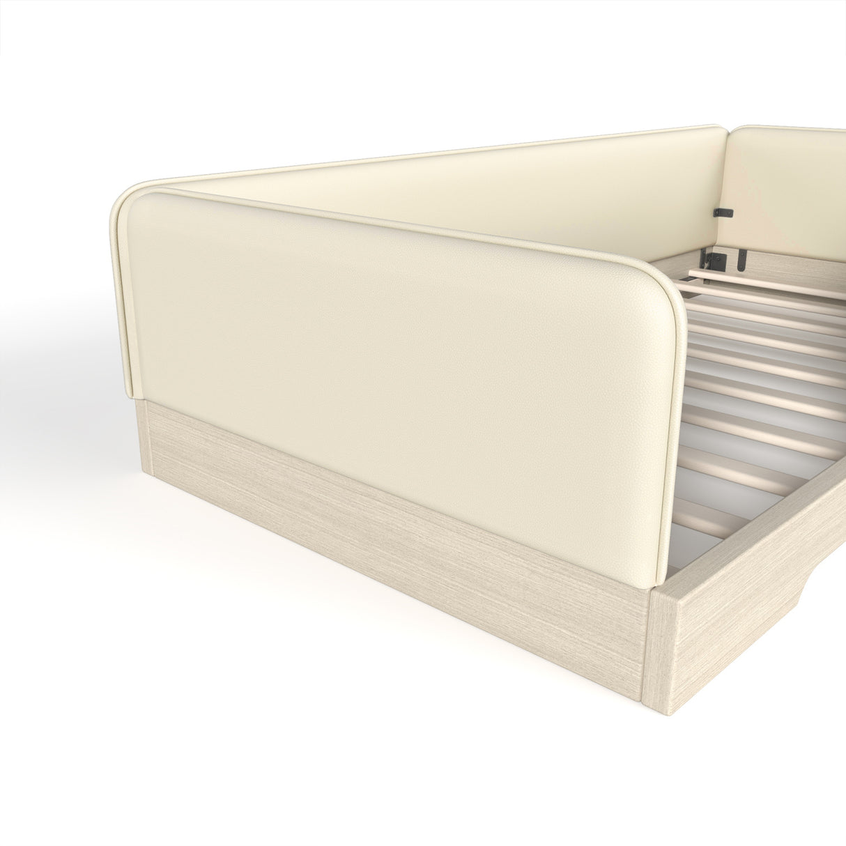 Twin Size Upholstered Beige Floor Bed | OROA Kids