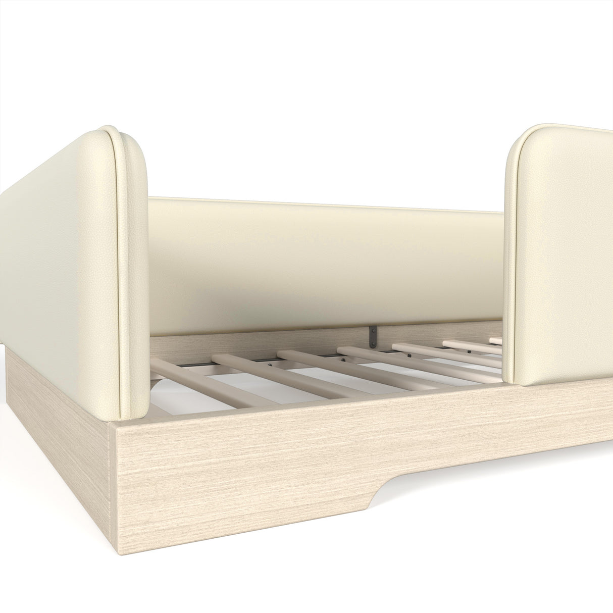 Twin Size Upholstered Beige Floor Bed | OROA Kids