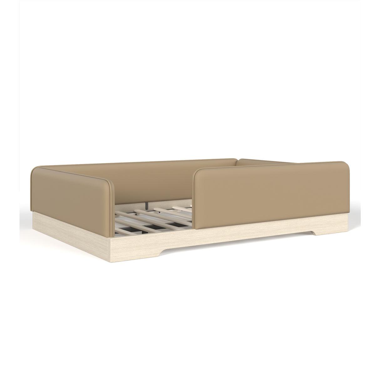 Full Size Faux Leather Upholstered Floor Bed | OROA Kids