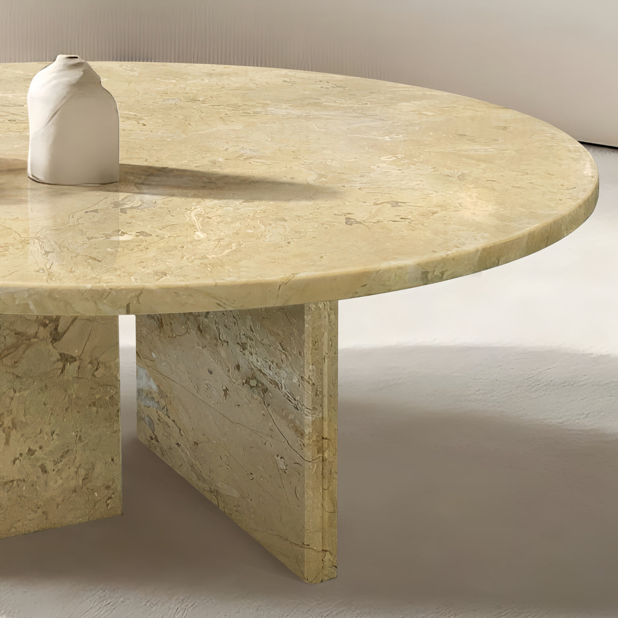 Gold Yellow Beige Marble Coffee Table | OROA