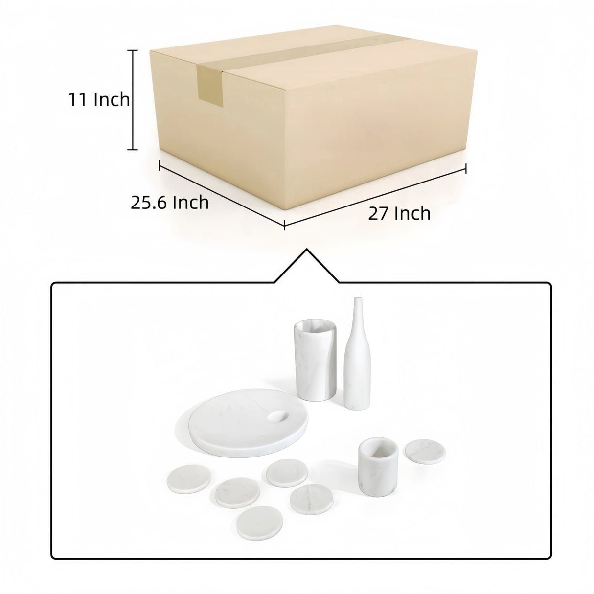 White Marble Dining Room Accessories Set (10) | OROA