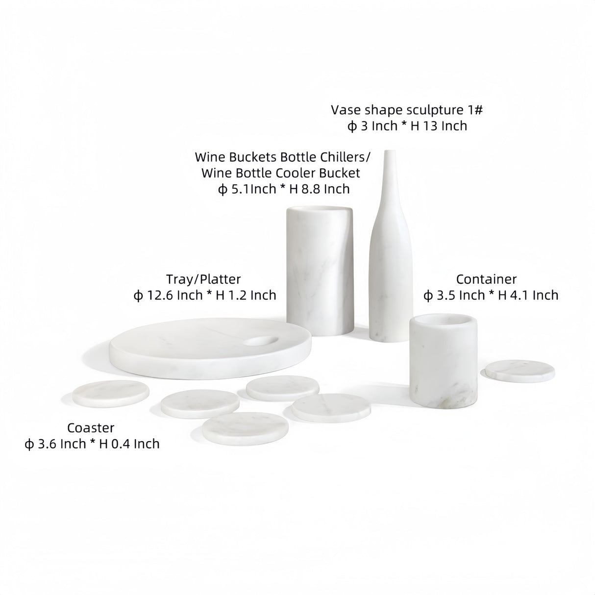 White Marble Dining Room Accessories Set (10) | OROA