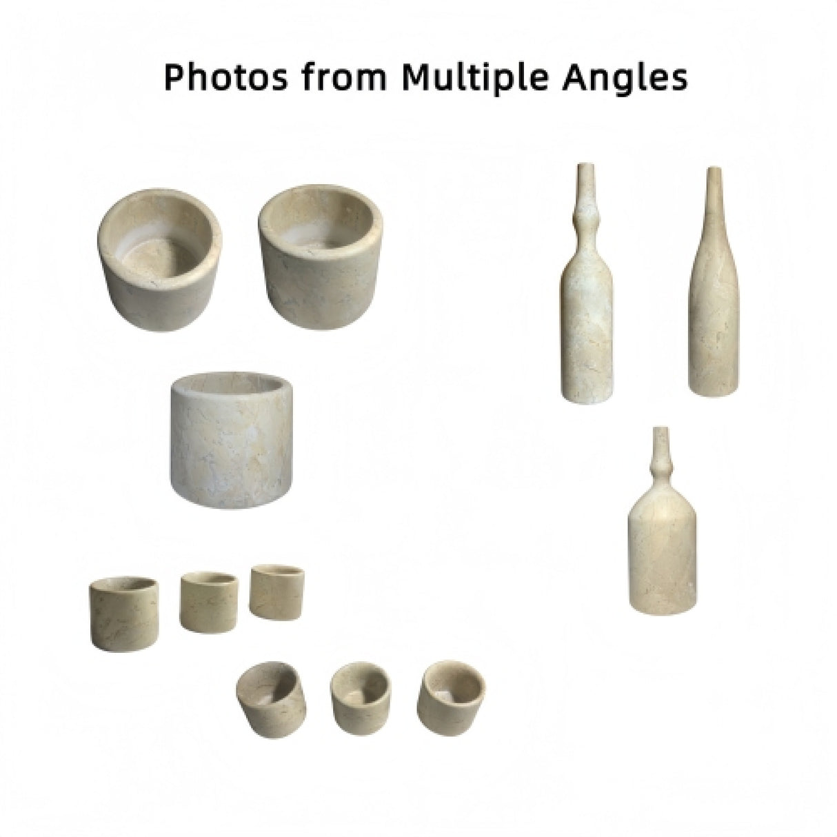 Modern European furniture - Gold Beige Marble Decorative Accessories S/7 - www.oroa.com