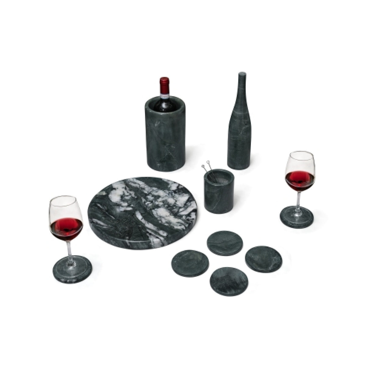 Modern European furniture - Diamond Green Marble Dining Accessories S/10 - www.oroa.com
