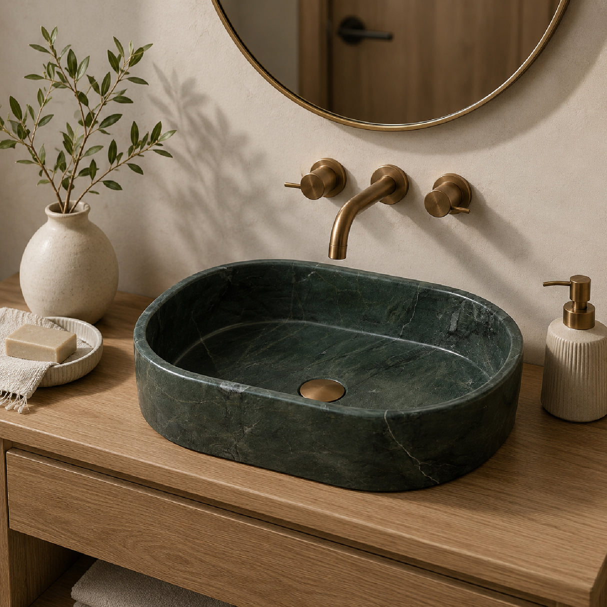 Green Marble Bathroom Sink | OROA