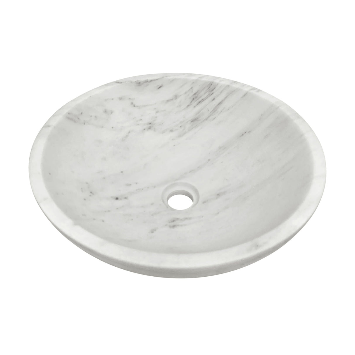 White Natural Marble Bathroom Vessel Sink | OROA