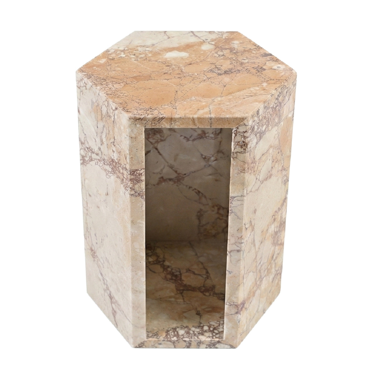 Pink Hexagonal Marble Side Table | OROA