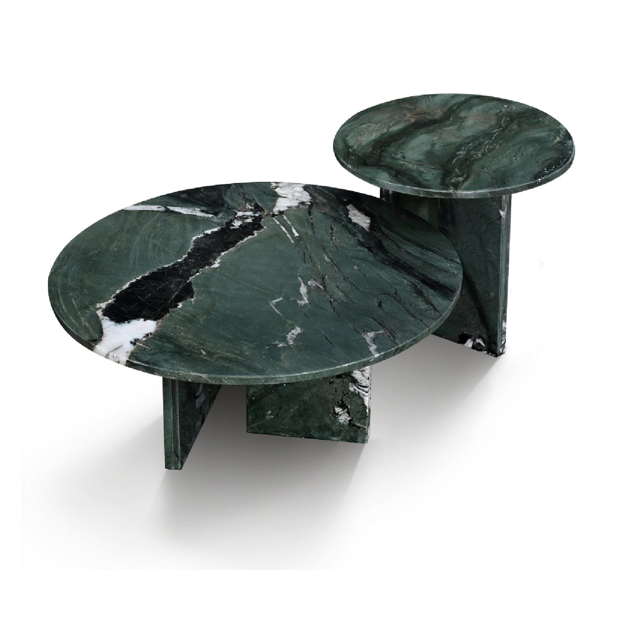 Modern European furniture - Diamond Green Marble Coffee Table S/2 - www.oroa.com