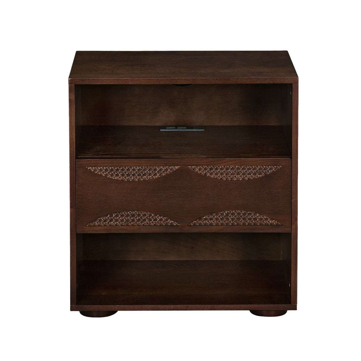 Walnut Rattan Nightstand | OROA