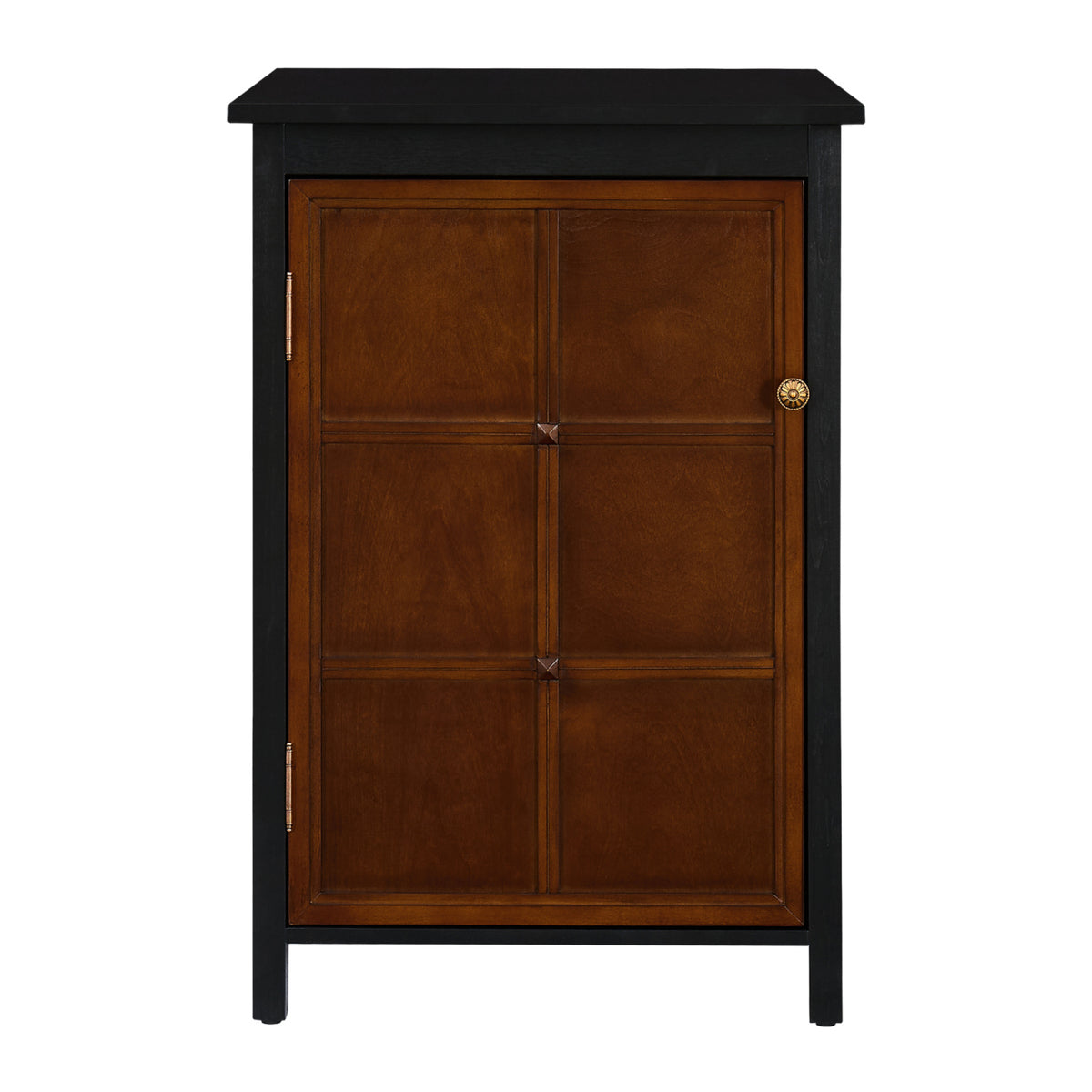 Mid Century Walnut & Black Finish Cabinet | OROA