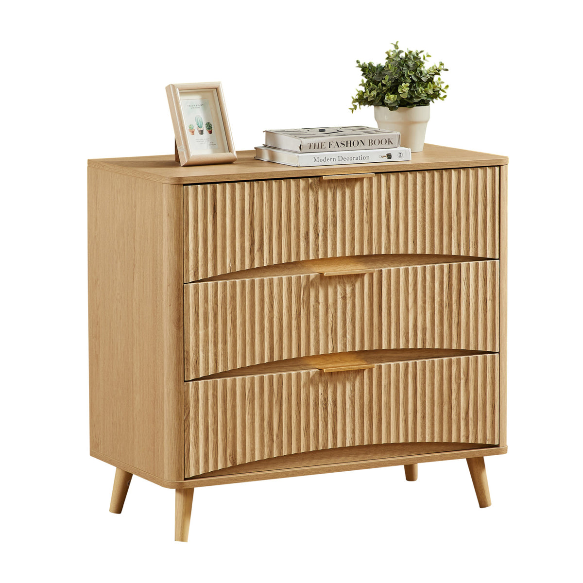Modern European furniture - Fluted 3 Drawer Dresser - www.oroa.com