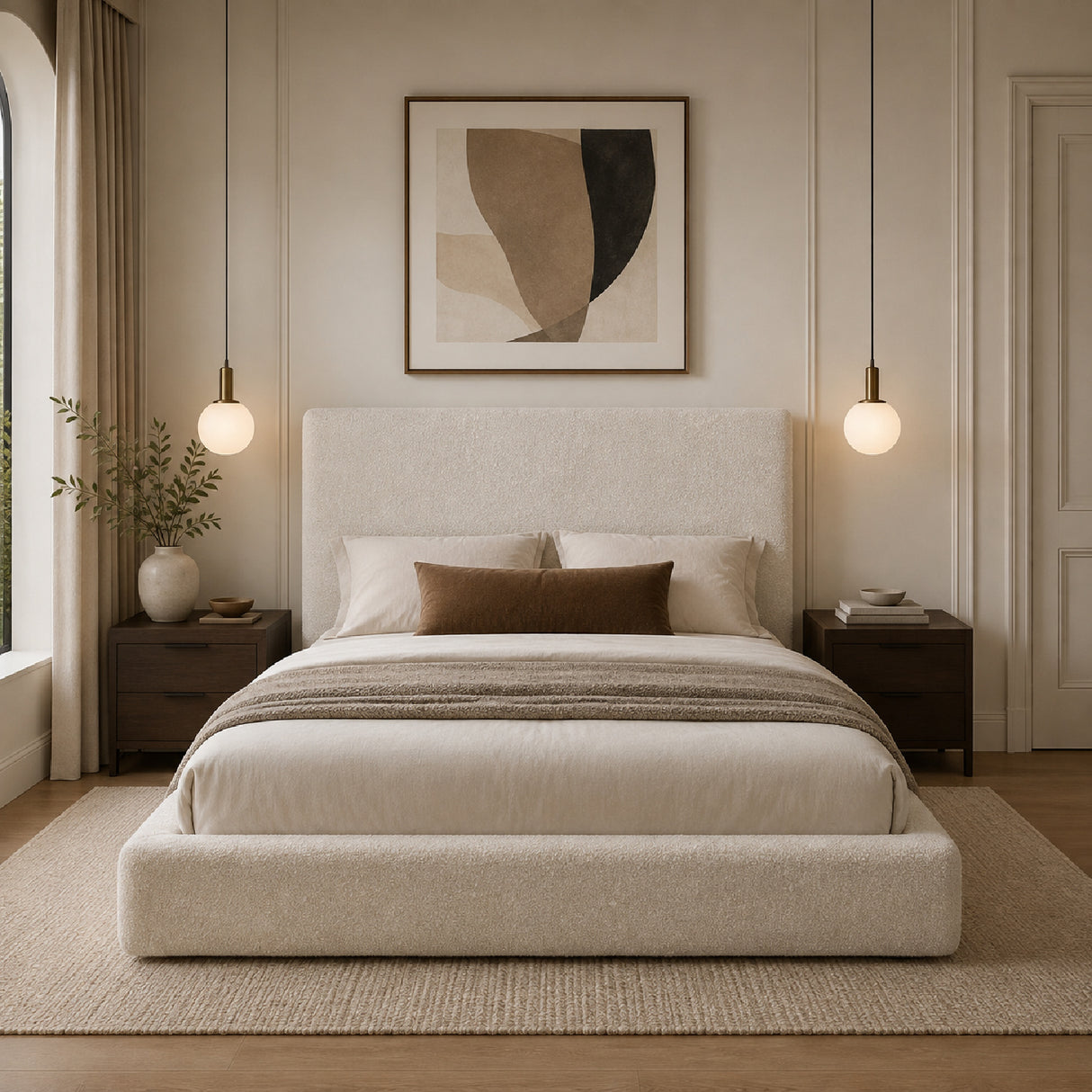 Cloud Upholstered Frameless Queen Bed | OROA
