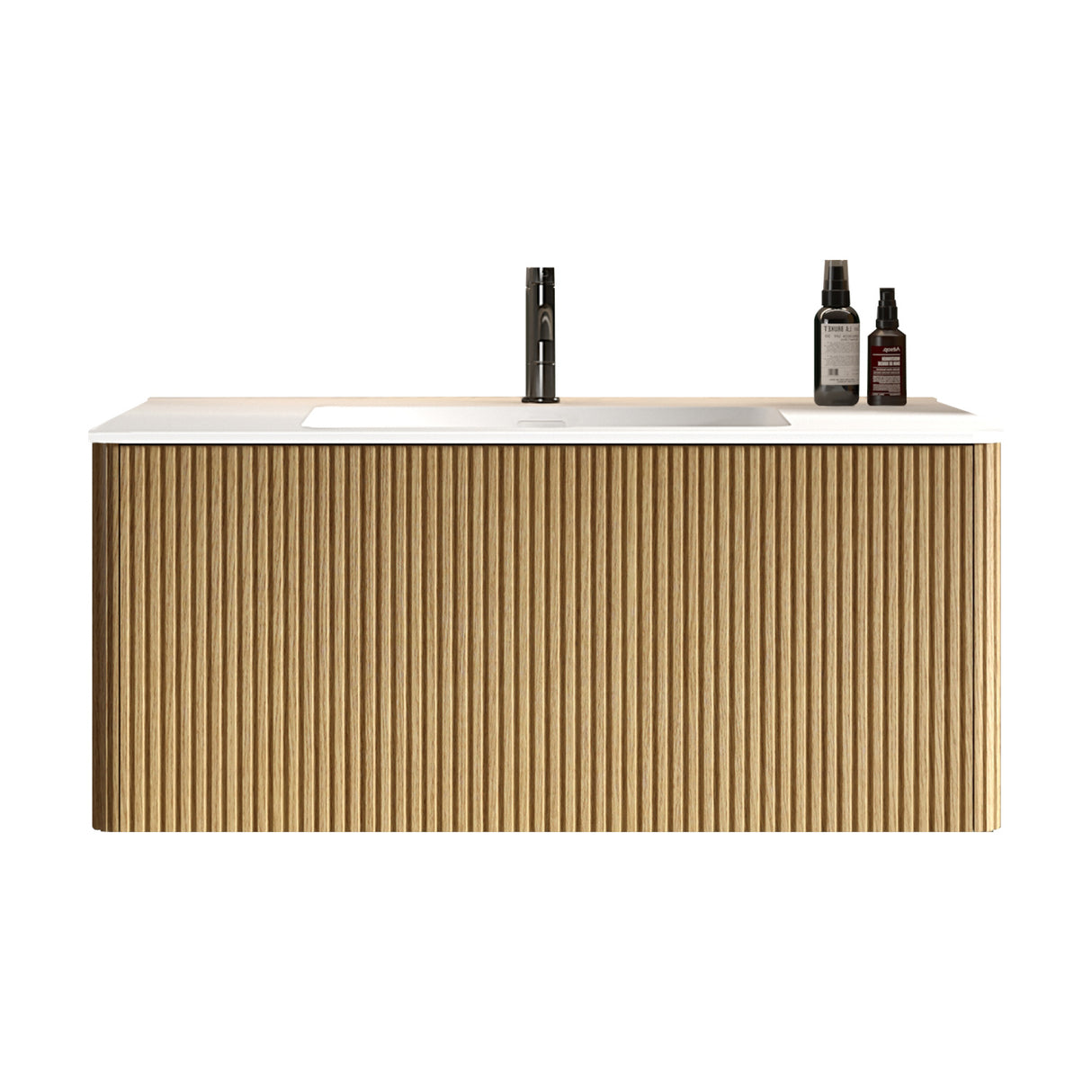 Modern European furniture - Natural Oak Bathroom Vanity with Basin - www.oroa.com