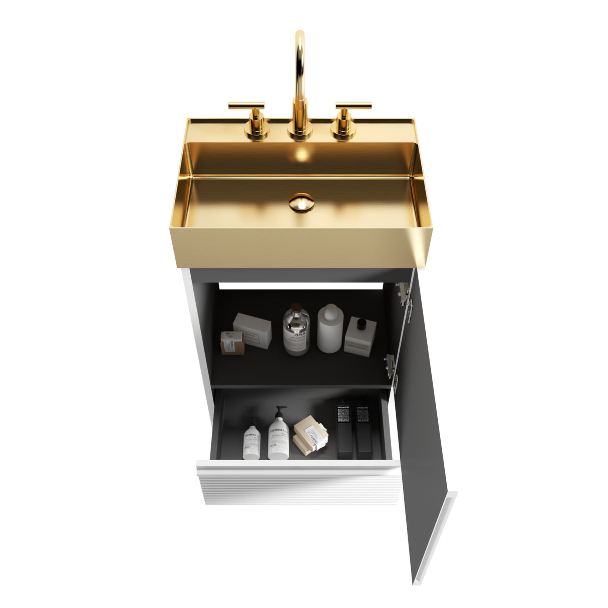 Modern Striped Velvet Bathroom Vanity | OROA