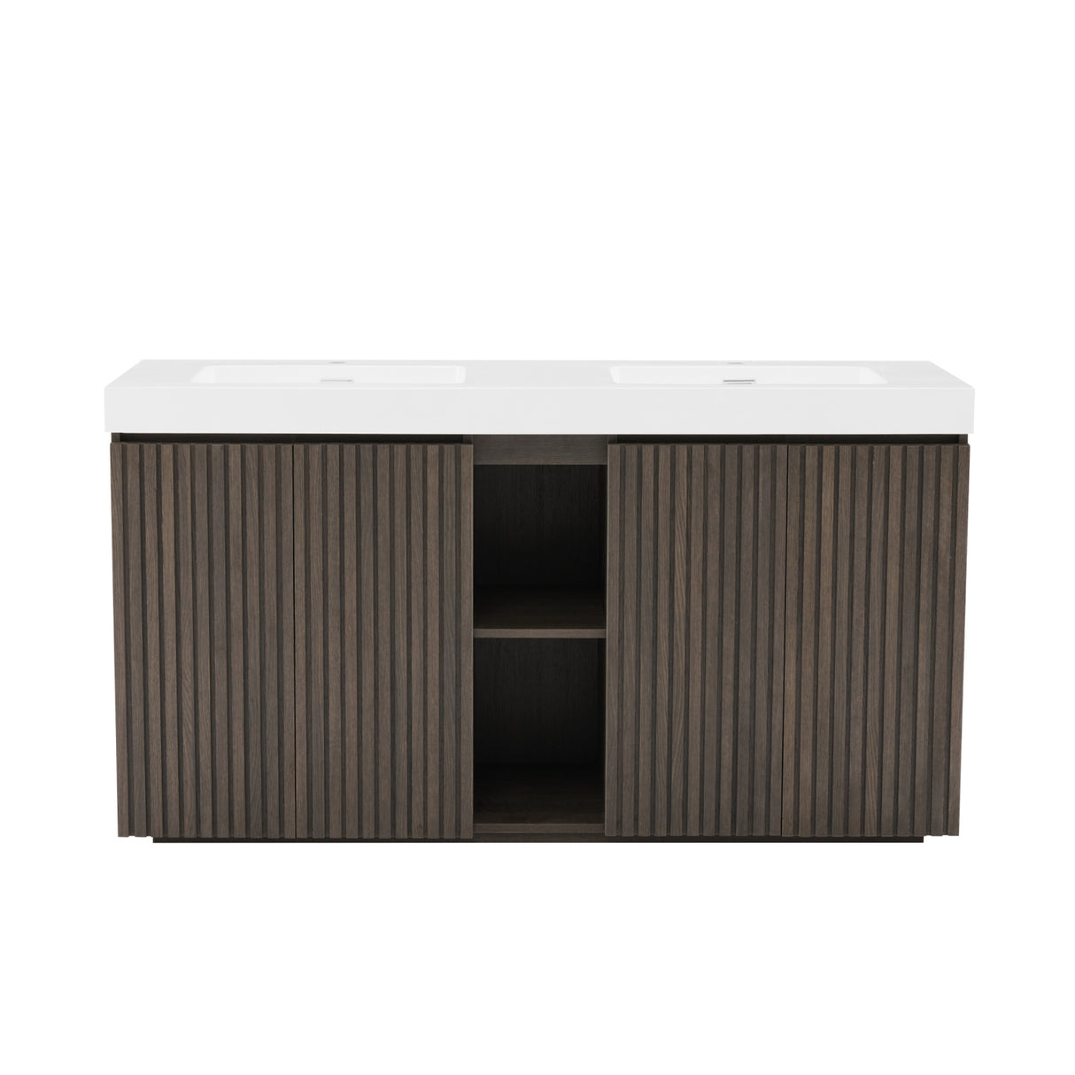 Smoked Oak Bathroom Vanity with Sink | OROA