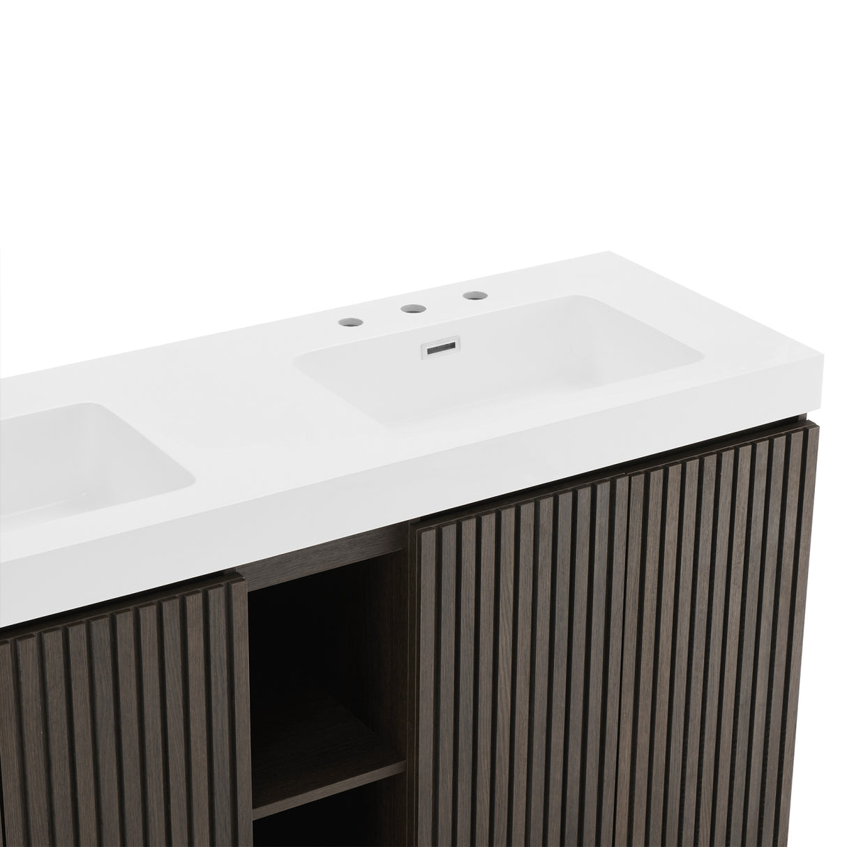 Modern European furniture - Smoked Oak Bathroom Vanity with Sink - www.oroa.com