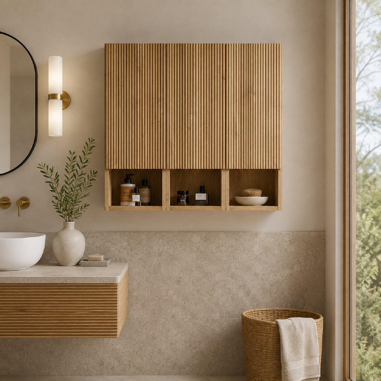 Oak Wall-mounted Bathroom Cabinet | OROA