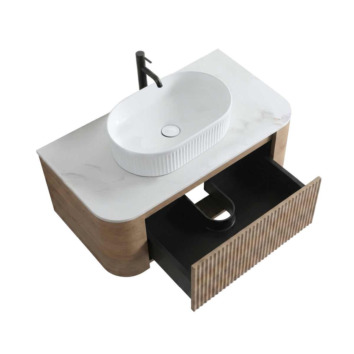 Honey Oak Bathroom Vanity with Sink | OROA