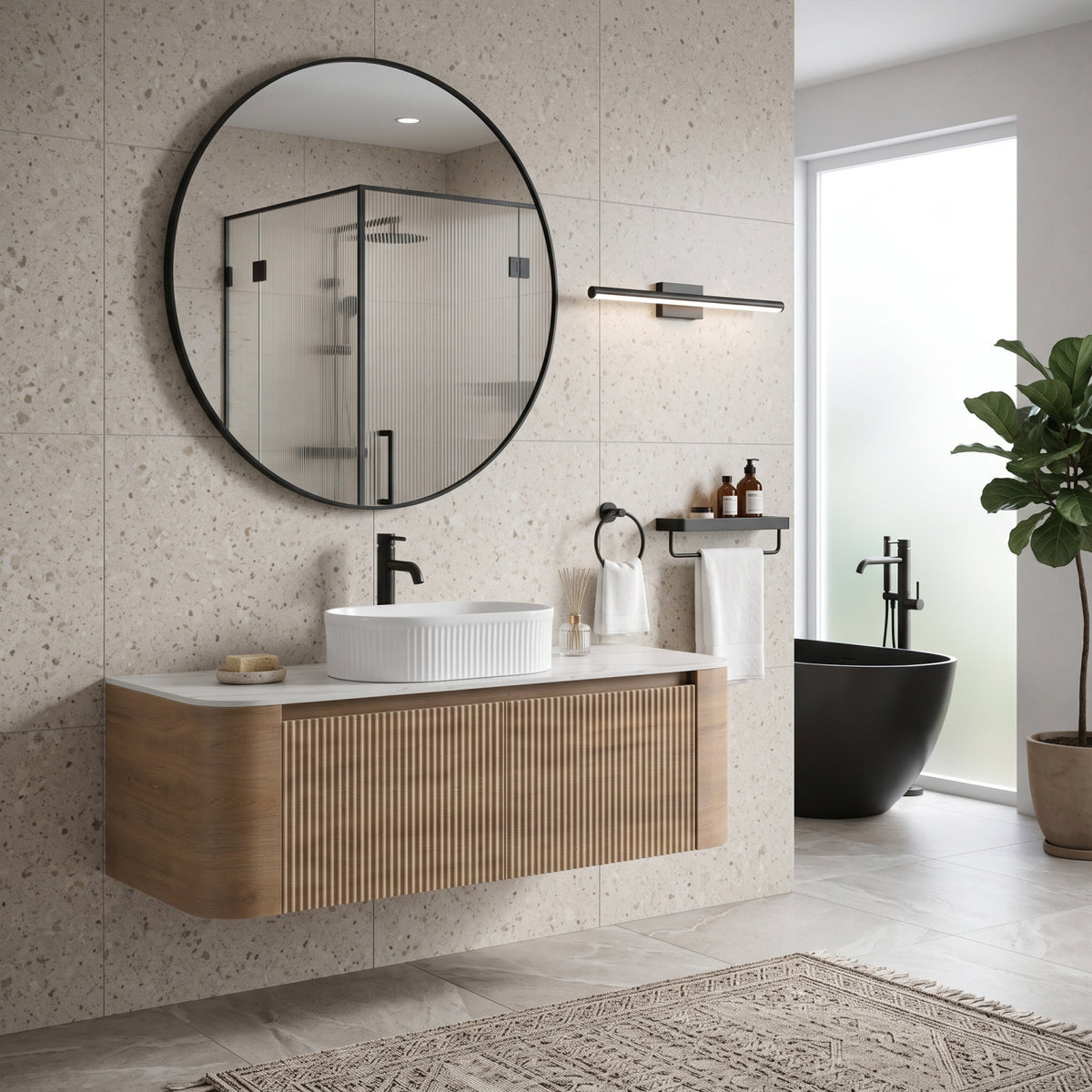 Honey Oak Bathroom Vanity with Sink | OROA