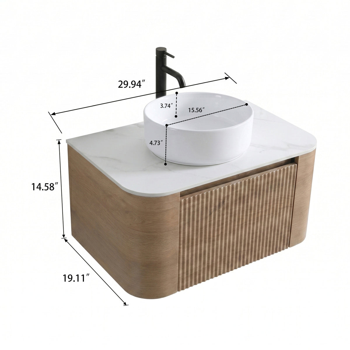 Erba Honey Oak Bathroom Vanity with Sink | OROA