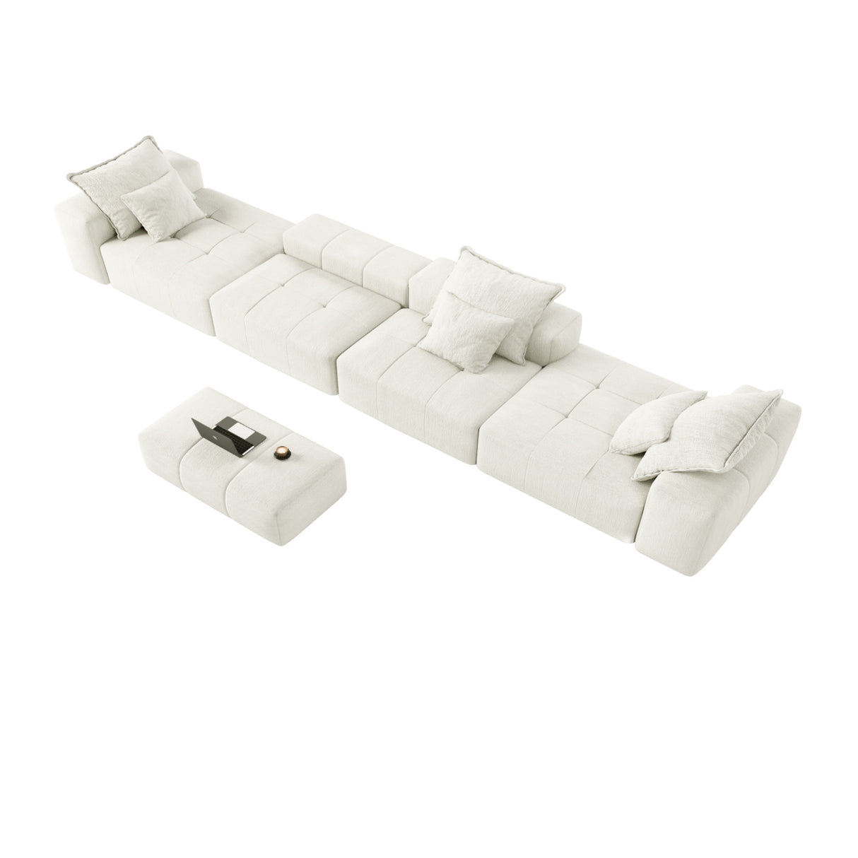 Beige Chenille Modular Sectional Sofa | OROA