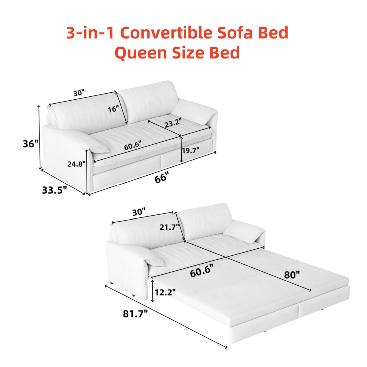 Modern European furniture - Velvet Queen Pull Out Sofa Bed - www.oroa.com