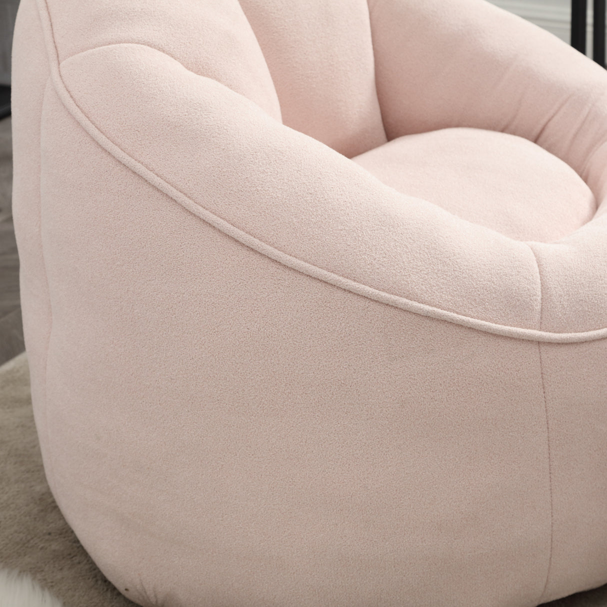 Pink Bean Bag Sofa Chair with Footrest | OROA Kids