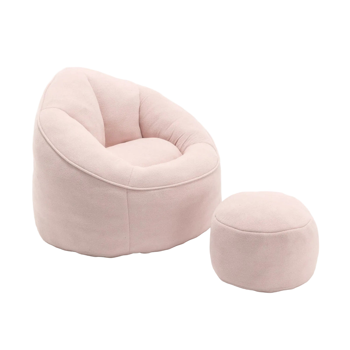Modern European furniture - Pink Bean Bag Sofa Chair with Footrest - www.oroa.com